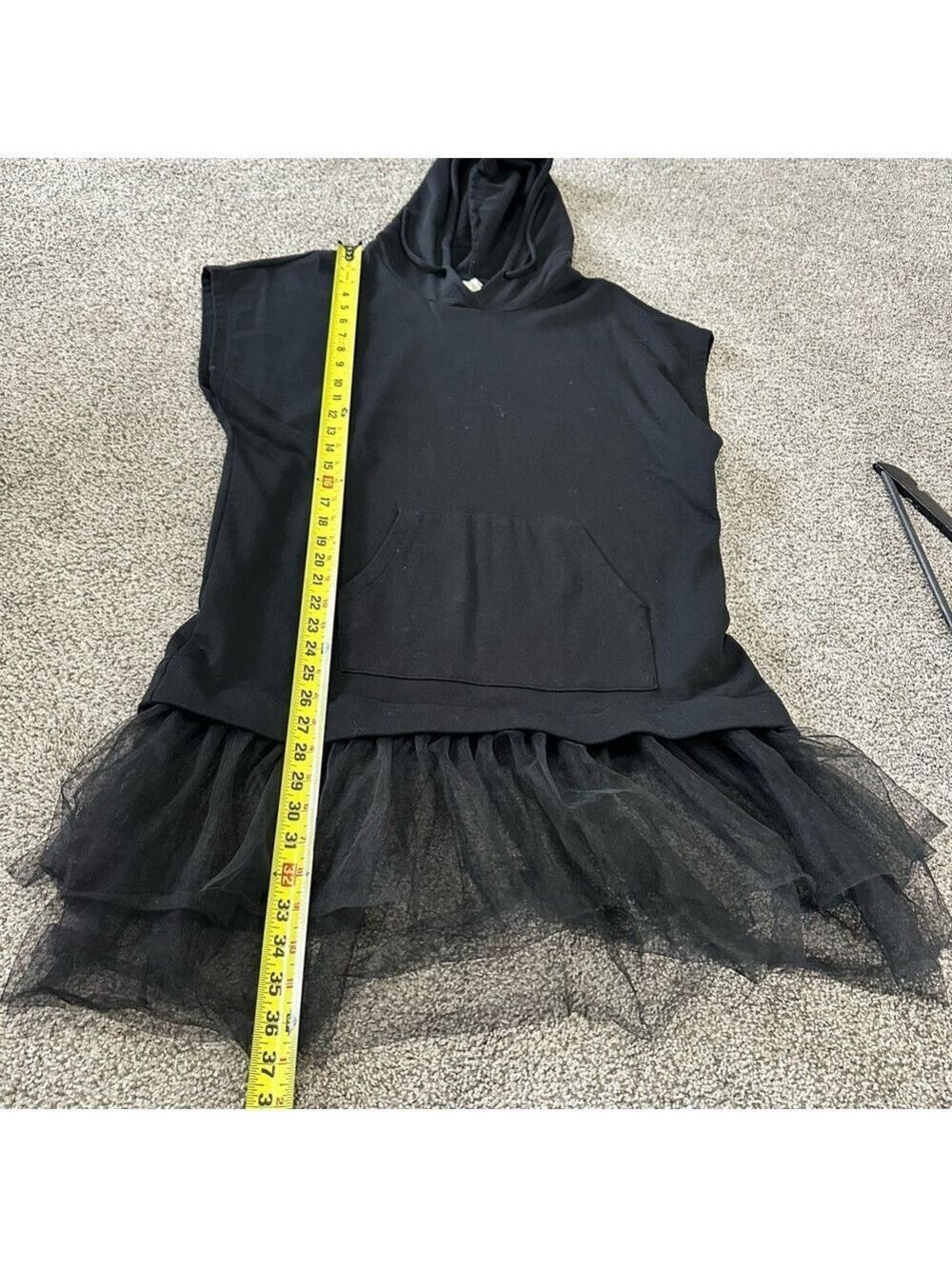 Pilcro Tulle Short-Sleeve Sweatshirt Black Size Large Anthropologie - Picture 11 of 12